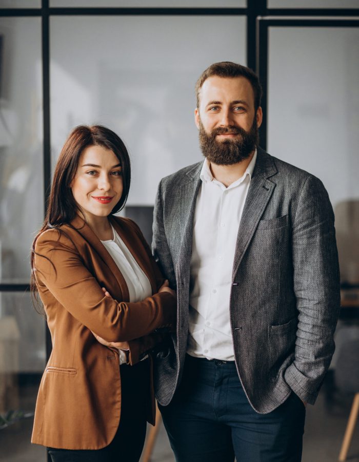 Business partners together in office